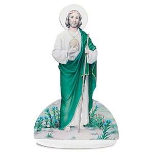  Catholic Saint St. Jude Devotional Picture Stand Wooden 