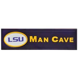   LSU Tigers Louisiana State Man Cave Wooden Bar Sign: Sports & Outdoors