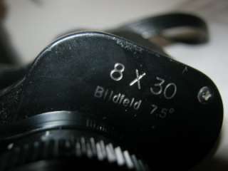 Vintage German Universa Vergutete Optix 8 x 30 Binoculars Leather Case 