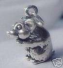 New 3D Teddy bear hamster sterling silver charm pendant