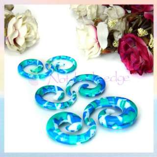 Acrylic Spiral Ear Taper Stretcher Plugs Expanders Kit  