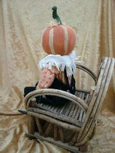   Pierre Halloween Autumn Folk Art Pumpkin Head Doll Joe Spencer  