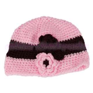   Knit Flower Crochet Toddler Cap Hat Kids Baby Beanie Size M  