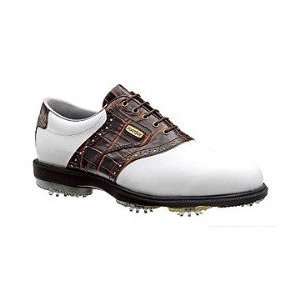  FootJoy DryJoys Golf Shoes 8 Wide White/Br Gator 53703 