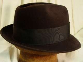 Vintage RESISTOL Fedora Hat Black 3X Kitten / Suede Finish Size 7 1/2 