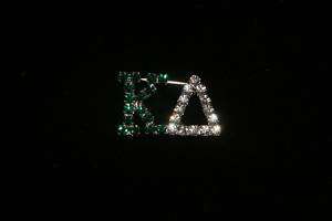 Green/Clear Crystal Kappa Delta Greek/Sorority Pin  