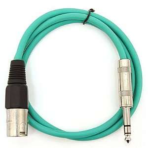 SEISMIC AUDIO   SATRXL M2   Green 2 XLR Male to 1/4 TRS Patch Cable
