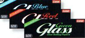 GLASS BLUE COLORED Clear Cellulose KS ROLLING PAPERS  
