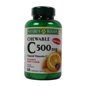  Natures Bounty  Chewable Acerola C, 500 mg, 60 Wafers 