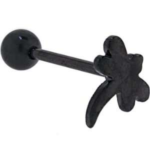   : Black Titanium Anodized 3 D DRAGONFLY Barbell Tongue Ring: Jewelry