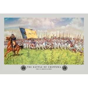 Battle of Chippewa   12x18 Framed Print in Gold Frame (17x23 finished)
