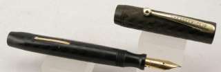 Sheaffer Black Chased Hard Rubber & Gold Fountain Pen  