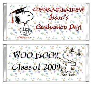 SNOOPY GRADUATION candy bar wrappers PARTY FAVOR  