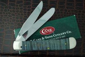 CASE XX SMOOTH BLUE WOOD TRAPPER KNIFE 1/500 2003 7254  
