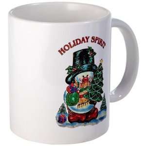  Mug (Coffee Drink Cup) Christmas Spirit Snowman with Tree 