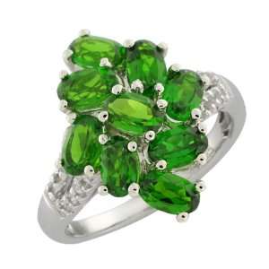  Green Chrome Diopside 925 Sterling Silver Ring Size 7.5 