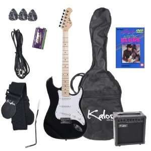  Kalos by Cecilio EGP BK 39 Black Electric Guitar Package 