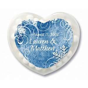 Baby Keepsake Snowy Day Winter Theme Personalized Heart Shaped Mint 