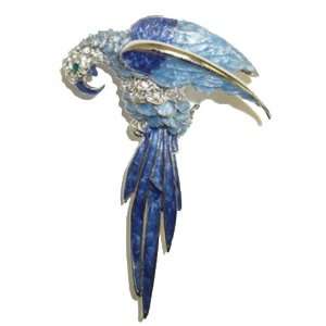  Jewelry Pin   Large Blue Enamel Parrot Pin Jewelry