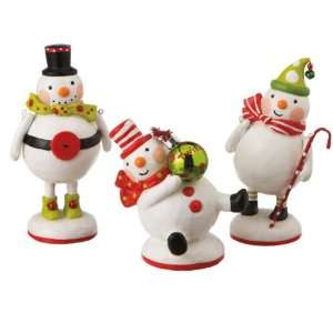    Set of 3 Whimsical Snowman Table Top Figurines: Home & Kitchen