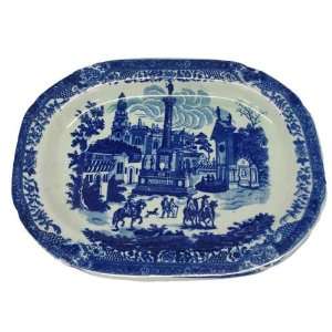  Blue Ironstone design serving platter   17 porcelain 