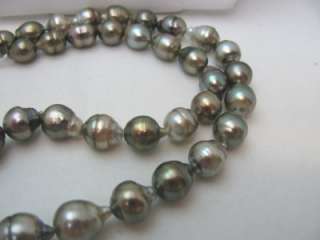 CHOCOLATE / BEIGE TAHITIAN PEARL NECKLACE STRAND 14KT  