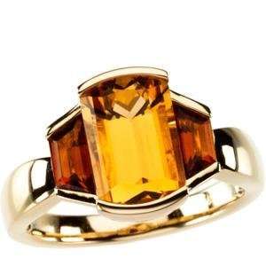  Citrine Madeira Citrine Ring in 14k Yellow Gold: Jewelry