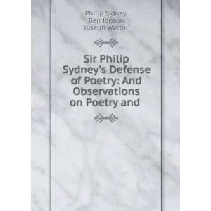   and .: Ben Jonson, Joseph Warton Philip Sidney:  Books
