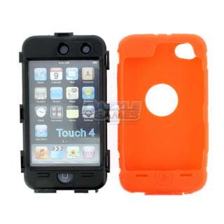   ORANGE 3PIECE HARD CASE COVER SKIN FOR IPOD TOUCH 4 4G NEW  