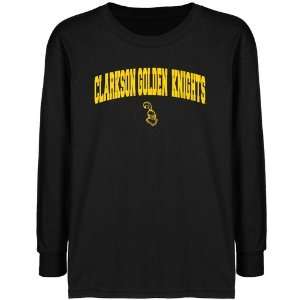  Clarkson Golden Knights Youth Black Logo Arch T shirt 
