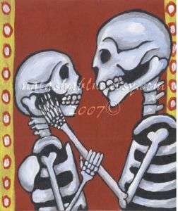day of the dead Skeletons in Love Print  