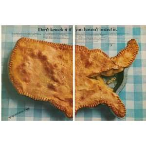  1968 TWA Airlines USA Shaped Fruit Pie 2 Page Print Ad 