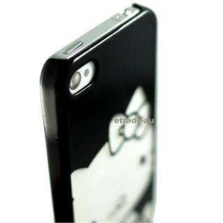 Piano Black Hello Kitty Chrome Hard Case for iPhone 4  