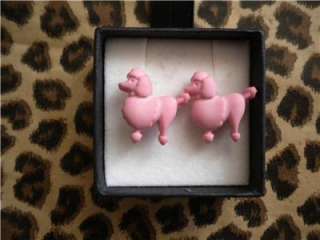 PINK POODLE STUD EARRINGS. ROCKABILLY / 50S / PIN UP  