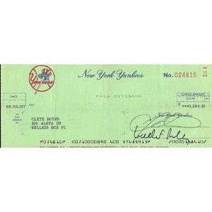 Clete Boyer 1961 Yankees signed autographed Team Check   MLB Cut 