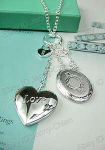 Hot Sale Silver Plated 2 Photo Locket Pendant Necklace  