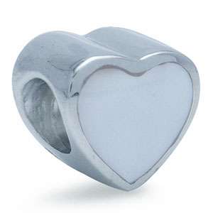  Coral or Mother Of Pearl 925 Sterling Silver HEART European Charm Bead