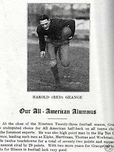 1924 Red Grange High School Yearbook~Chicago Bears  