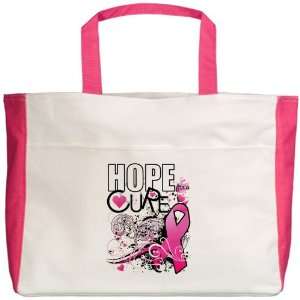  Beach Tote Fuchsia Cancer Hope for a Cure   Pink Ribbon 