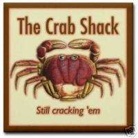 The Crab Shack Vintage Restaurant Sign Ceramic Tile  