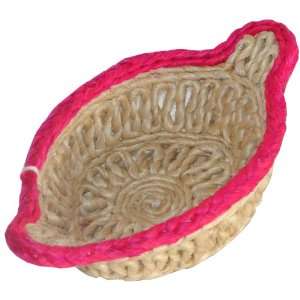   Basket Bin Fushcia in Sisal Natural Fiber Like Jute