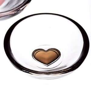  Orrefors Sweetie Sweetie Bowl Gold Heart 5.5 Inch