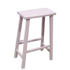  30H White Finish Saddle Counter Height Bar Stool: Home 