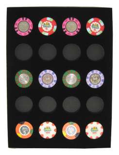 Chip Insert 20 Casino Chips Display Board Case 9 x 12 *  
