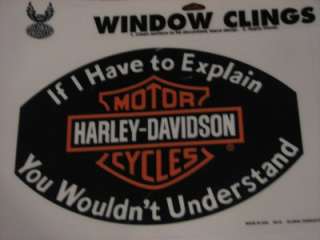 HARLEY DAVIDSON LOT OF RARE WINDOW CLINGS DECALS NEW  