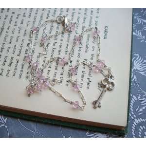   Necklace  Light Pink Crystals, Sterling SIlver 