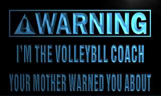 2x n022 b Warning Im the volleyball coach 3D Neon Sign  