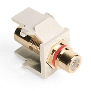 Leviton 40830 BTR QuickPort RCA, Gold Plated Connector with Red Stripe 