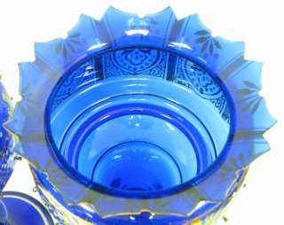 ANTIQUE BOHEMIAN COBALT BLUE GLASS LUSTRES+PRISMS $1 NR  