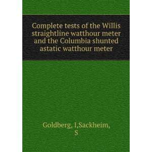   Columbia shunted astatic watthour meter I,Sackheim, S Goldberg Books